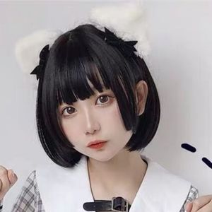 Short Black Straight  Wig For Women Cap Wigs